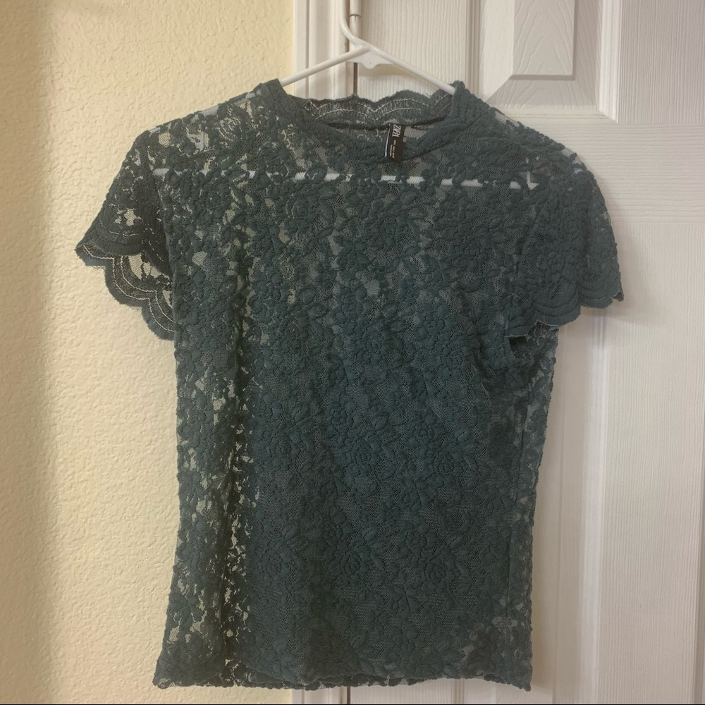 Green Zara Lace Shirt